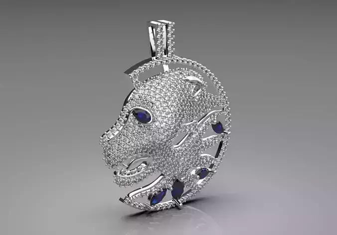lion jewelry pendant jp0010 3D print model