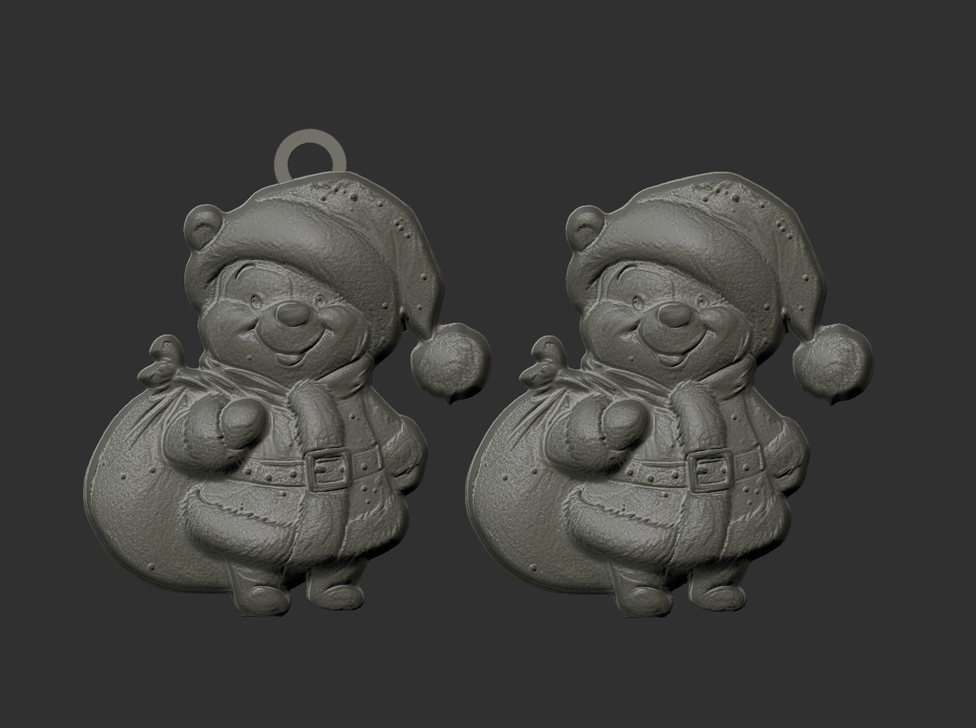 christmas sanda pooh bear decor  3D print model_6