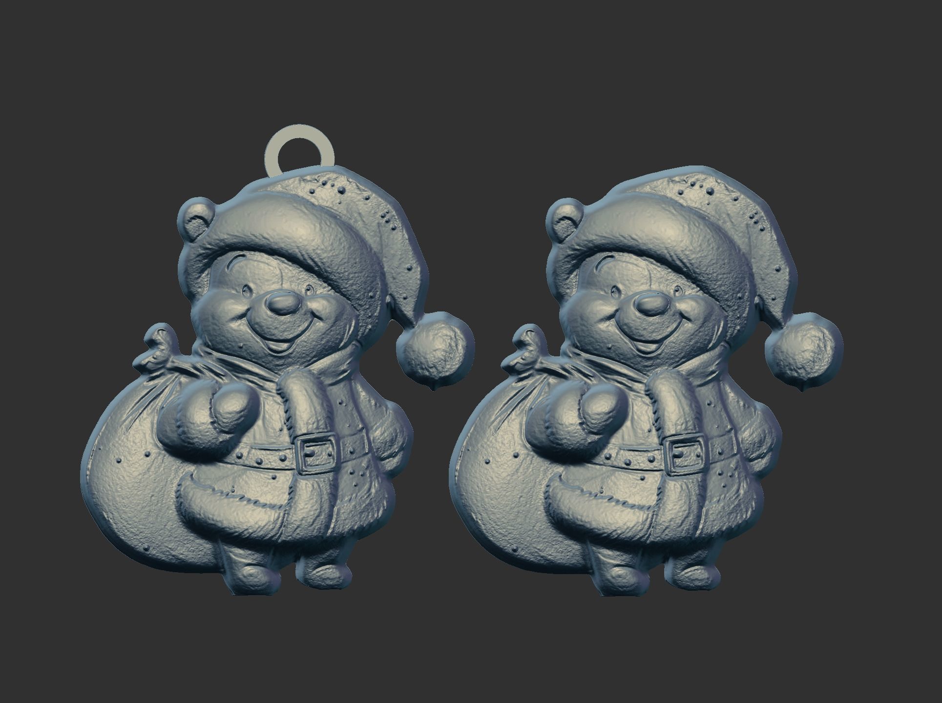 christmas sanda pooh bear decor  3D print model_3