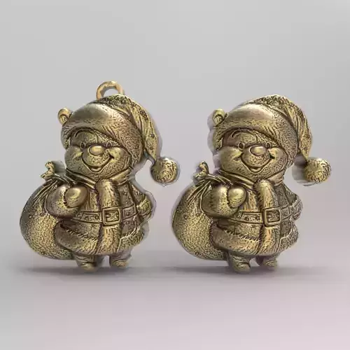 christmas sanda pooh bear decor  3D print model