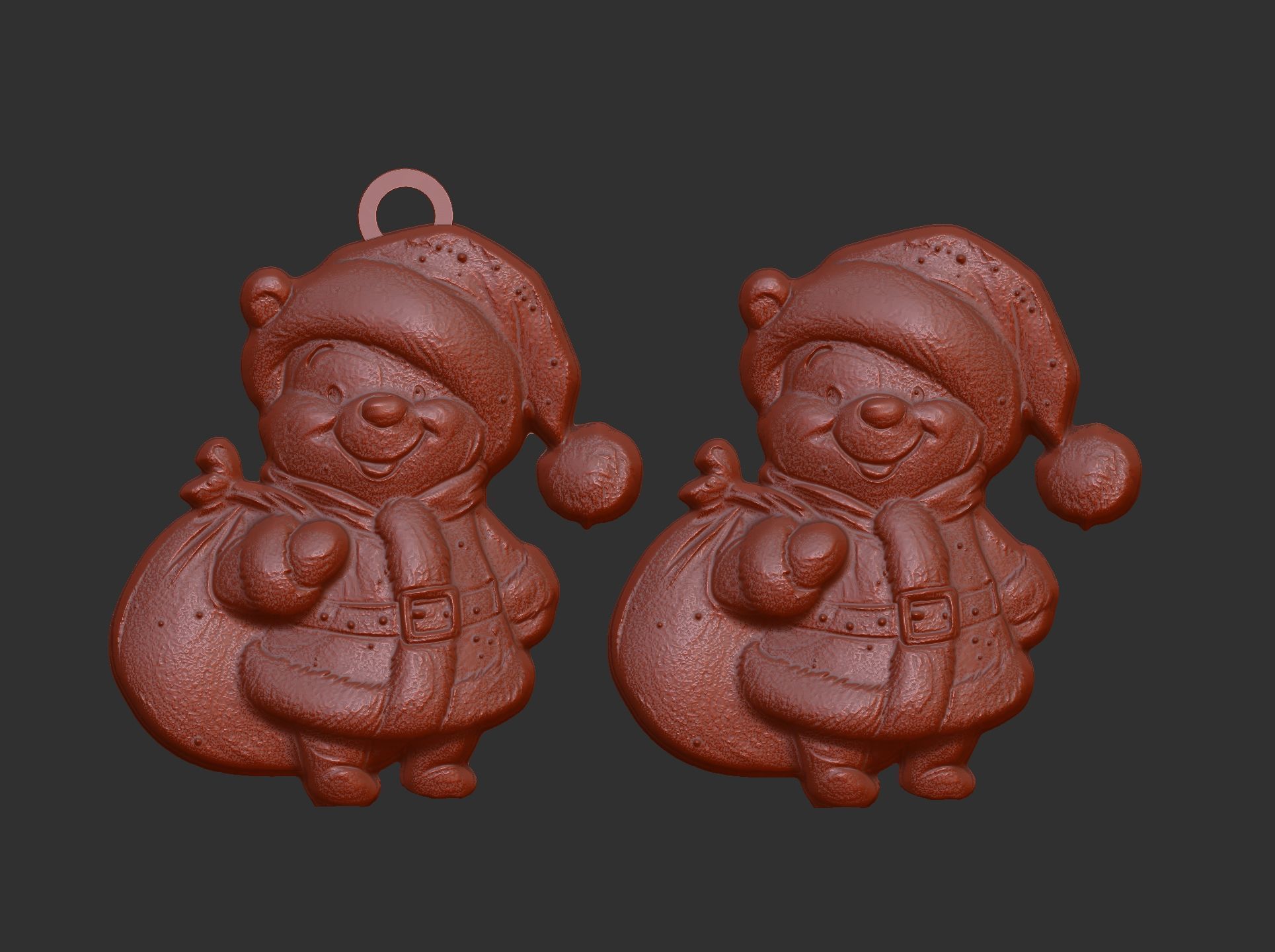 christmas sanda pooh bear decor  3D print model_4