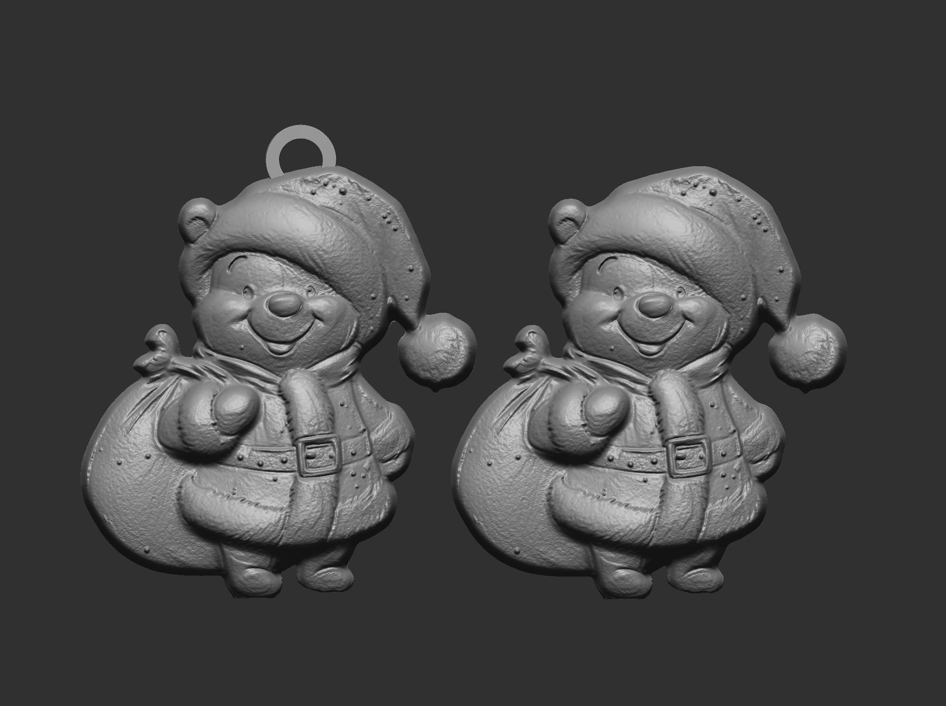 christmas sanda pooh bear decor  3D print model_5