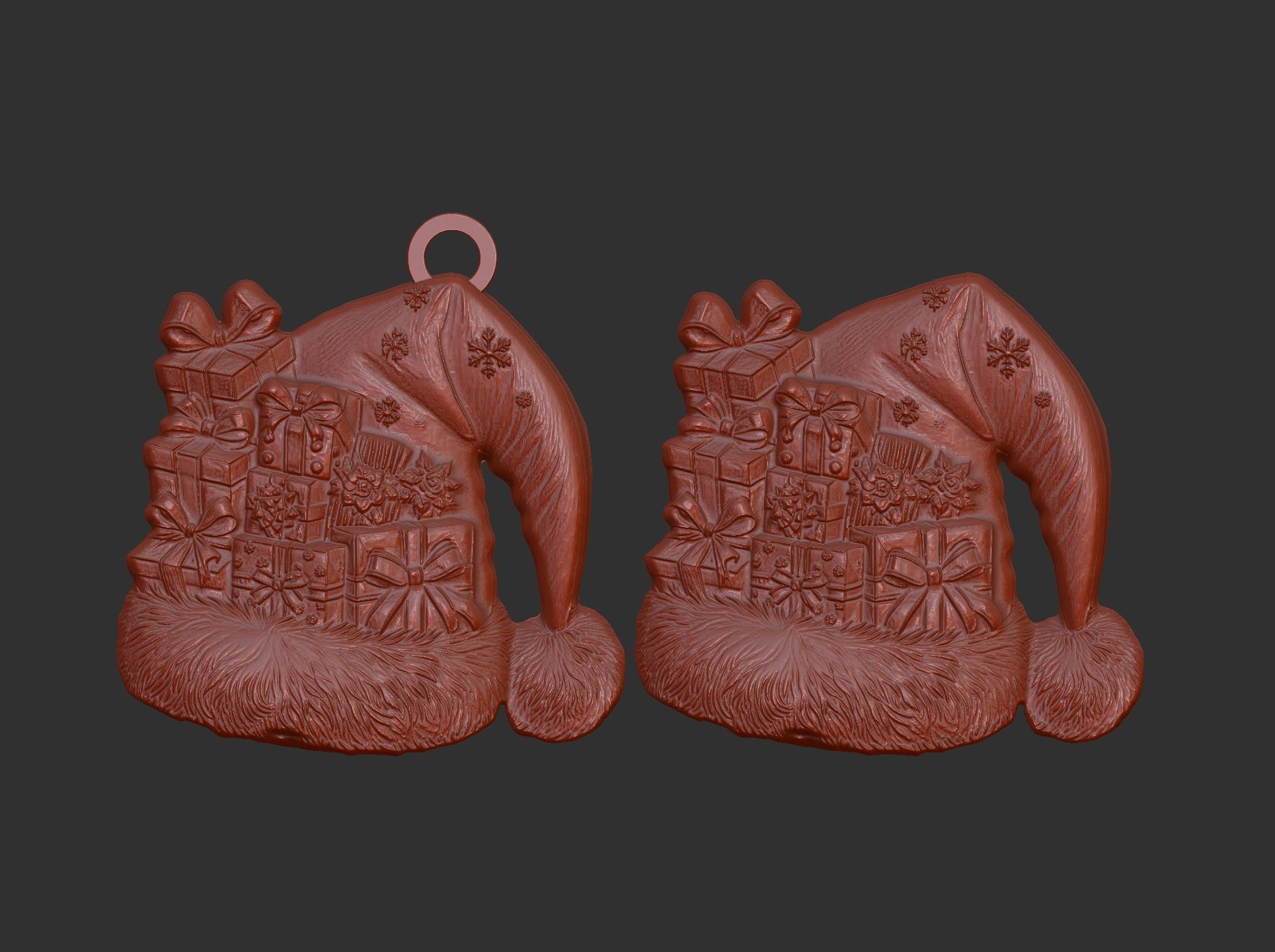 christmas  hat with gift decor  3D print model_4