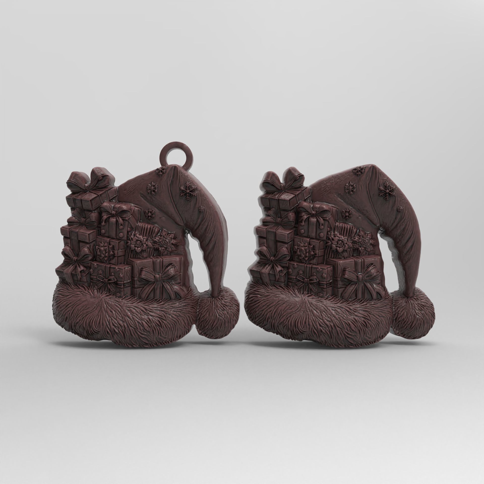 christmas  hat with gift decor  3D print model_2