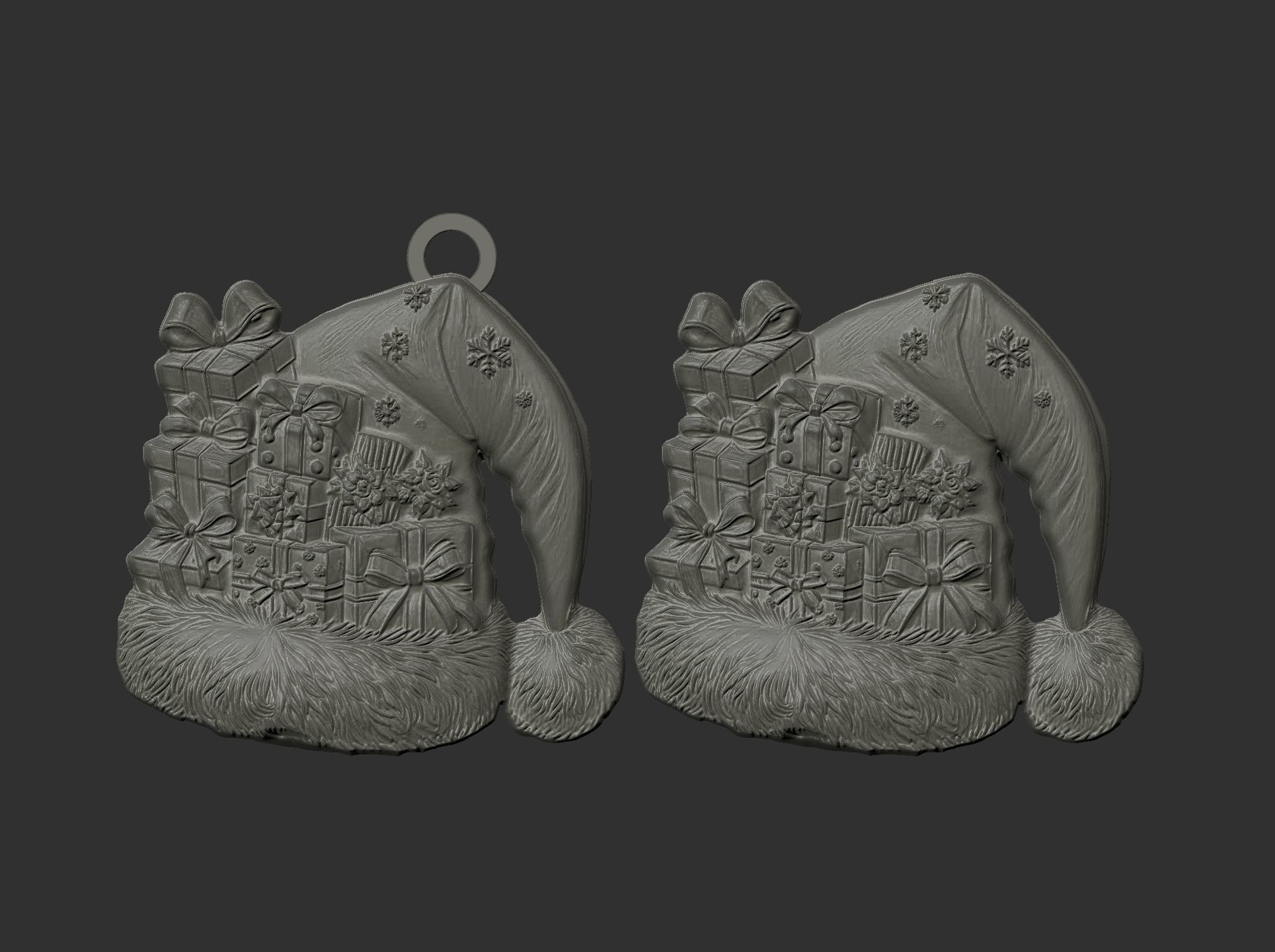 christmas  hat with gift decor  3D print model_7