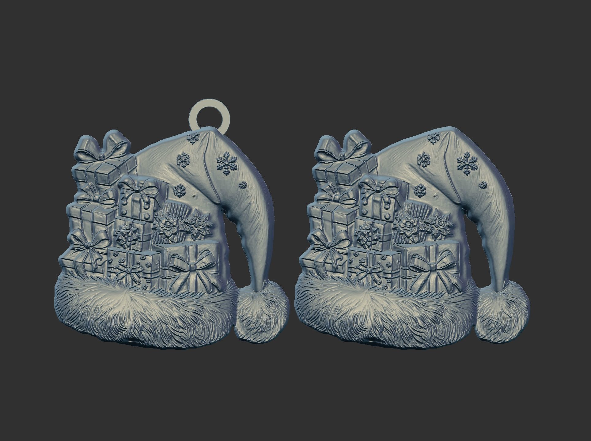 christmas  hat with gift decor  3D print model_5