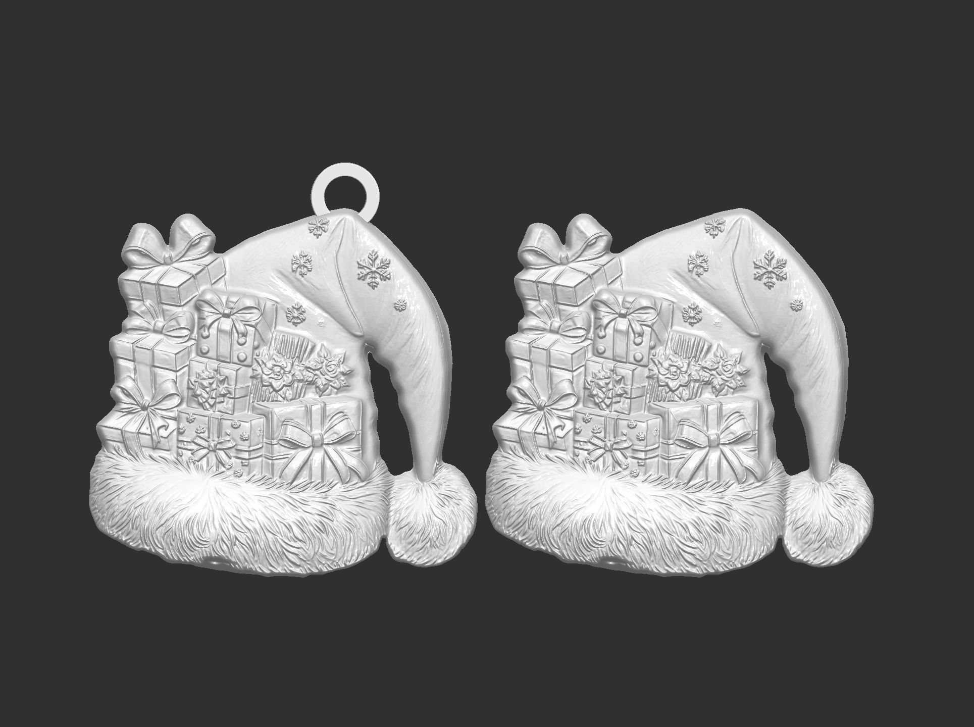 christmas  hat with gift decor  3D print model_8