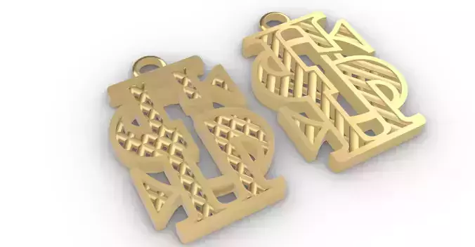 1007 Dollar Sign  Pendant 3D print model