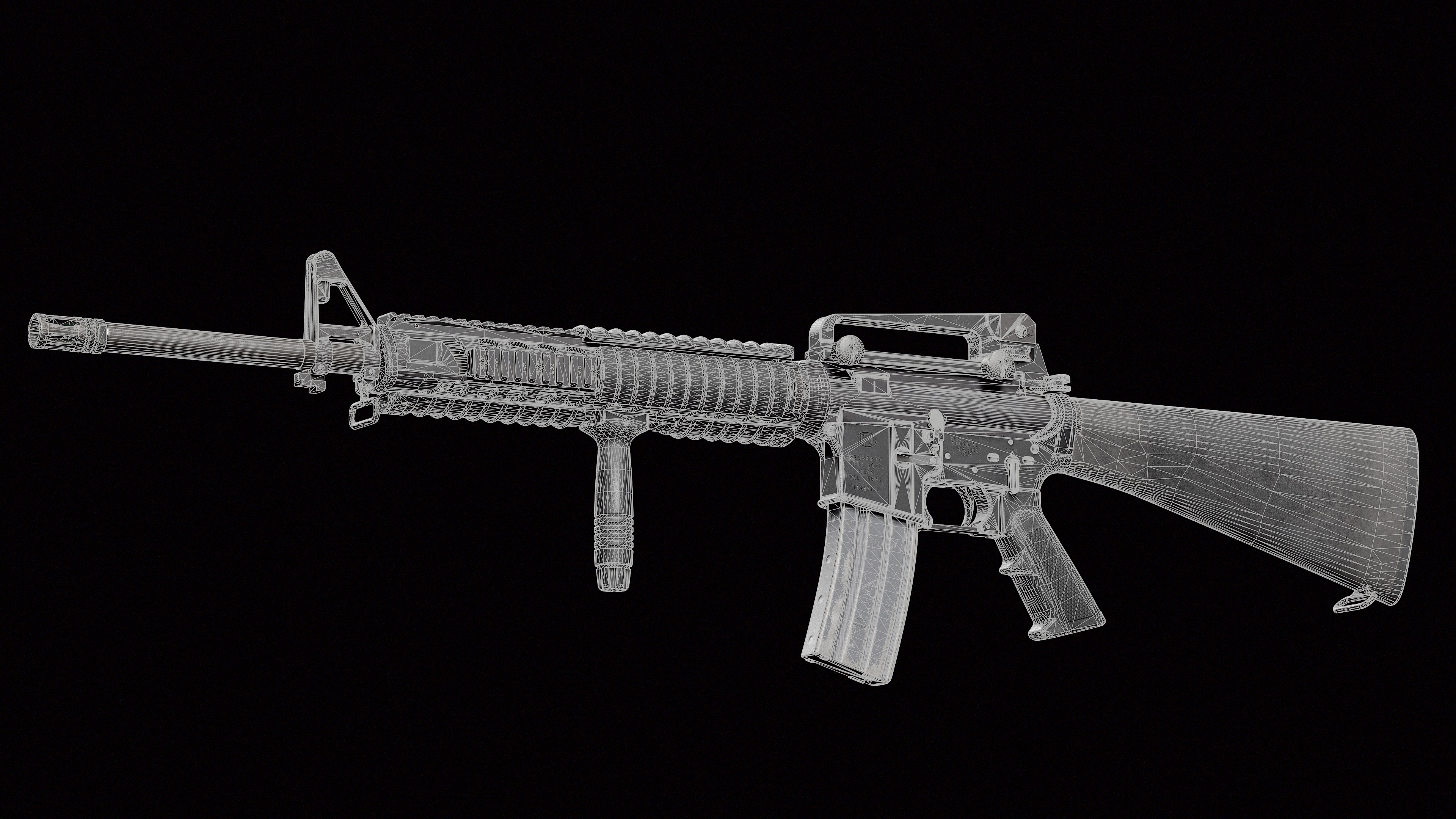 M16A4 Low-poly 3D model_12