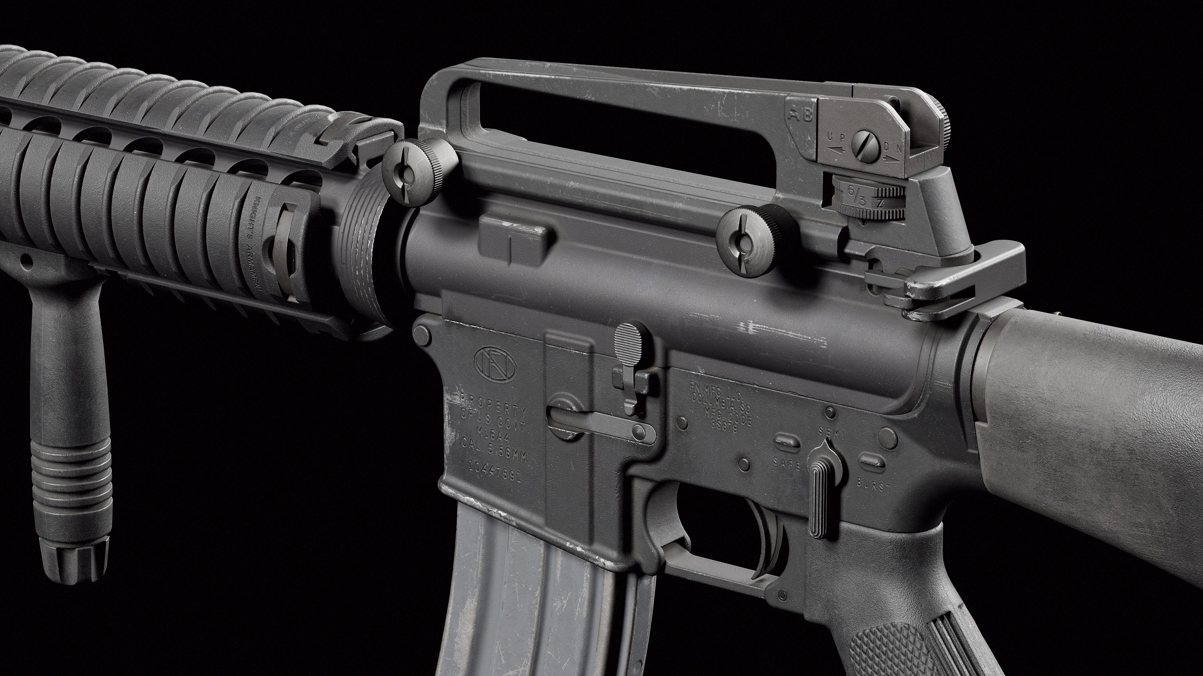 M16A4 Low-poly 3D model_2