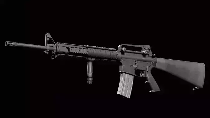 M16A4 Low-poly 3D model