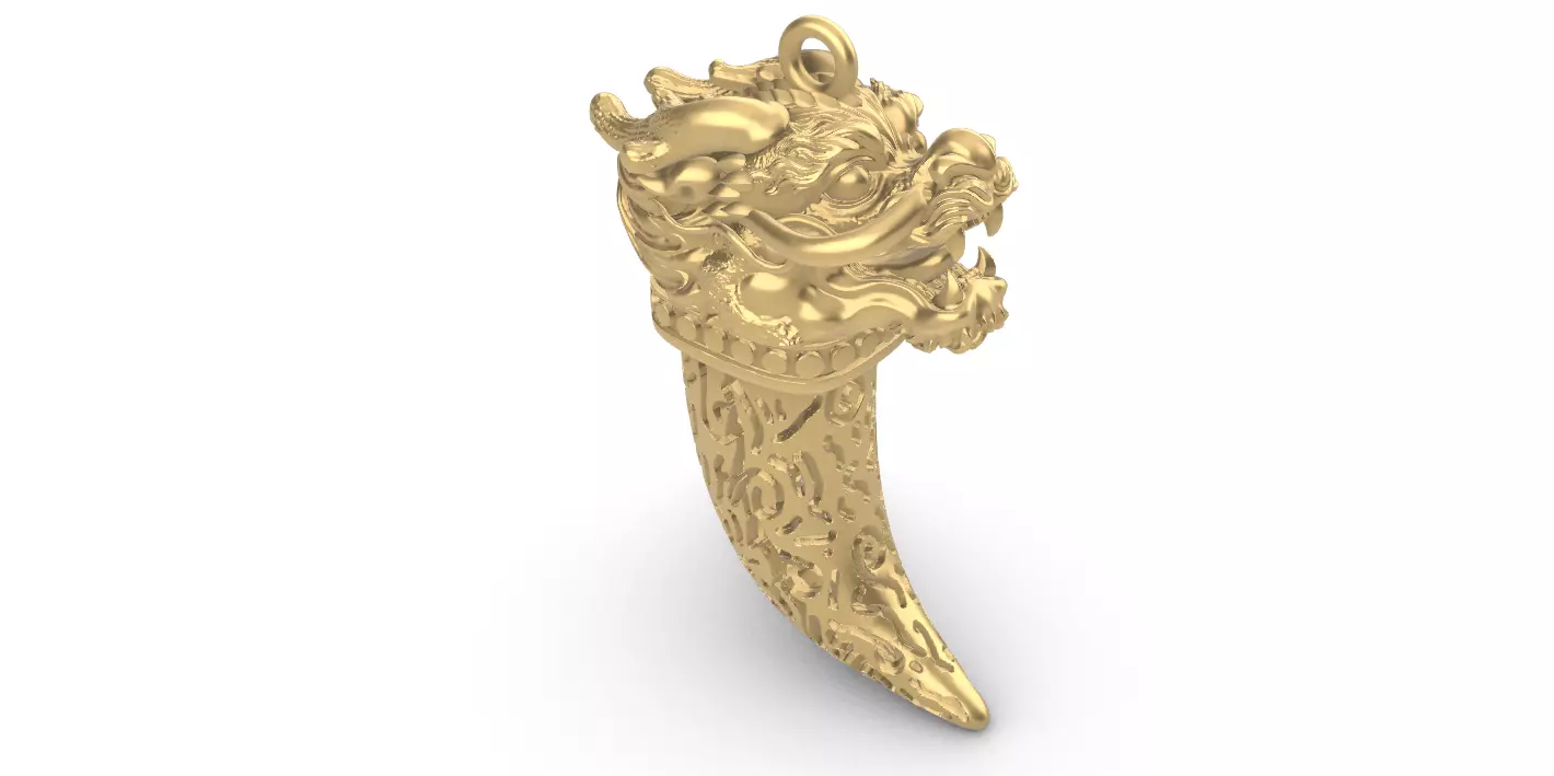 1012 Dragon Teeth Tooth Pendant 3D print model