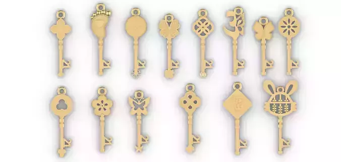 1013 - 14 Design 21st Birthday KEY Pendant 3D print model