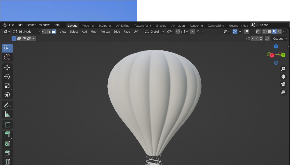 Air Balloon 3D medium poly Low-poly 3D model_4