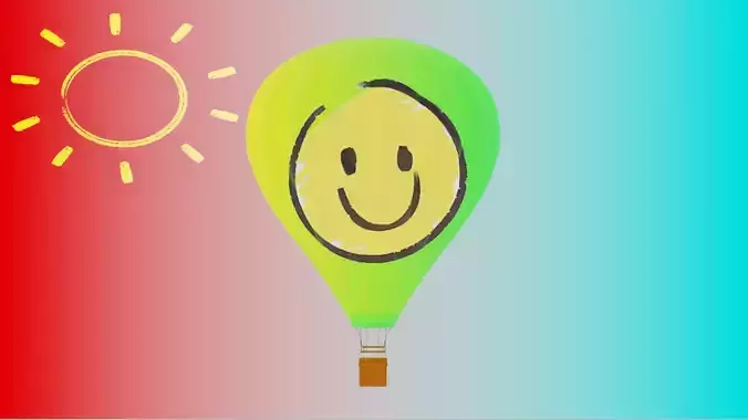 Air Balloon 3D medium poly