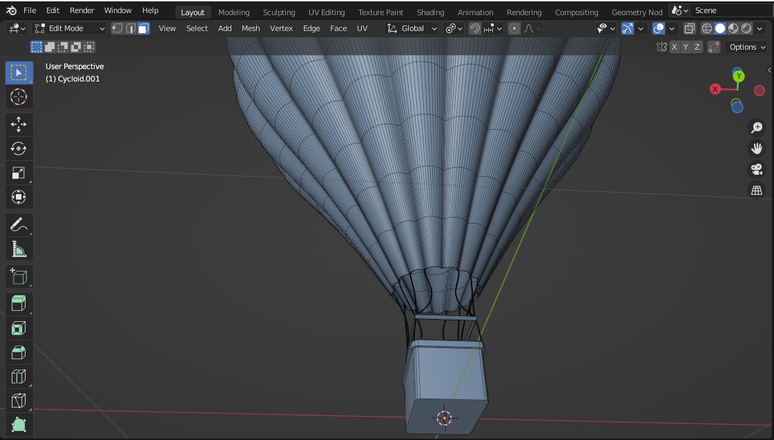Air Balloon 3D medium poly Low-poly 3D model_3