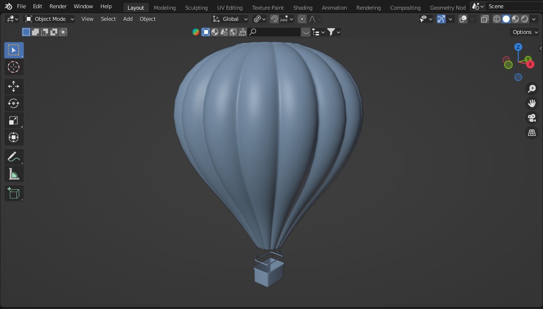 Air Balloon 3D medium poly Low-poly 3D model_6