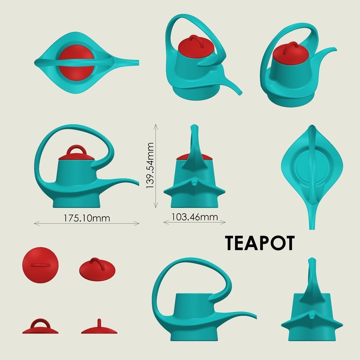 Teapot 3D print model_4