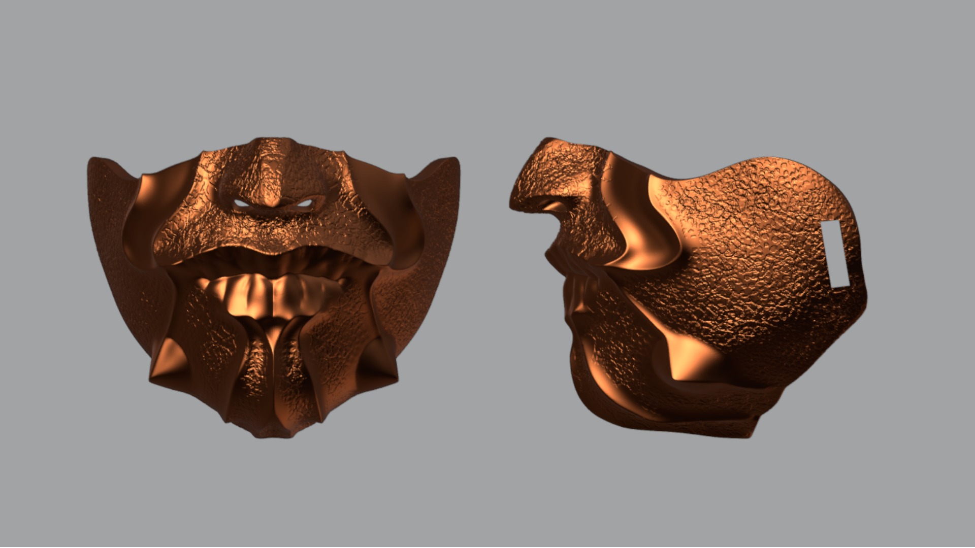 Half Demon Mask High Resolution 3D model_4