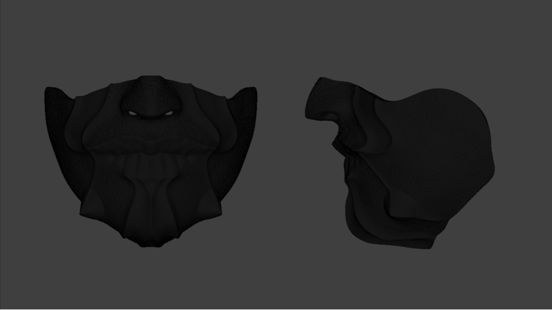 Half Demon Mask High Resolution 3D model_2