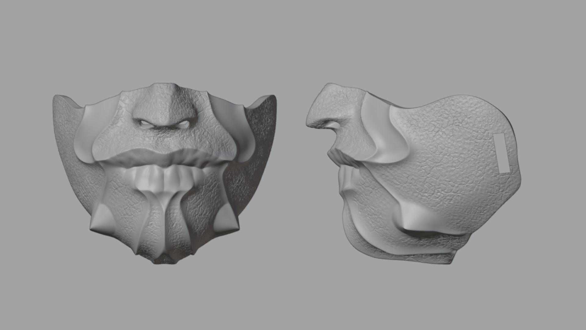 Half Demon Mask High Resolution 3D model_3