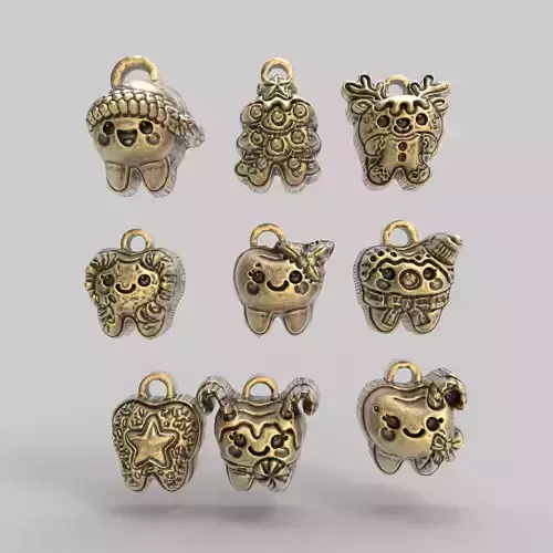 christmas cute teeth decor  3D print model