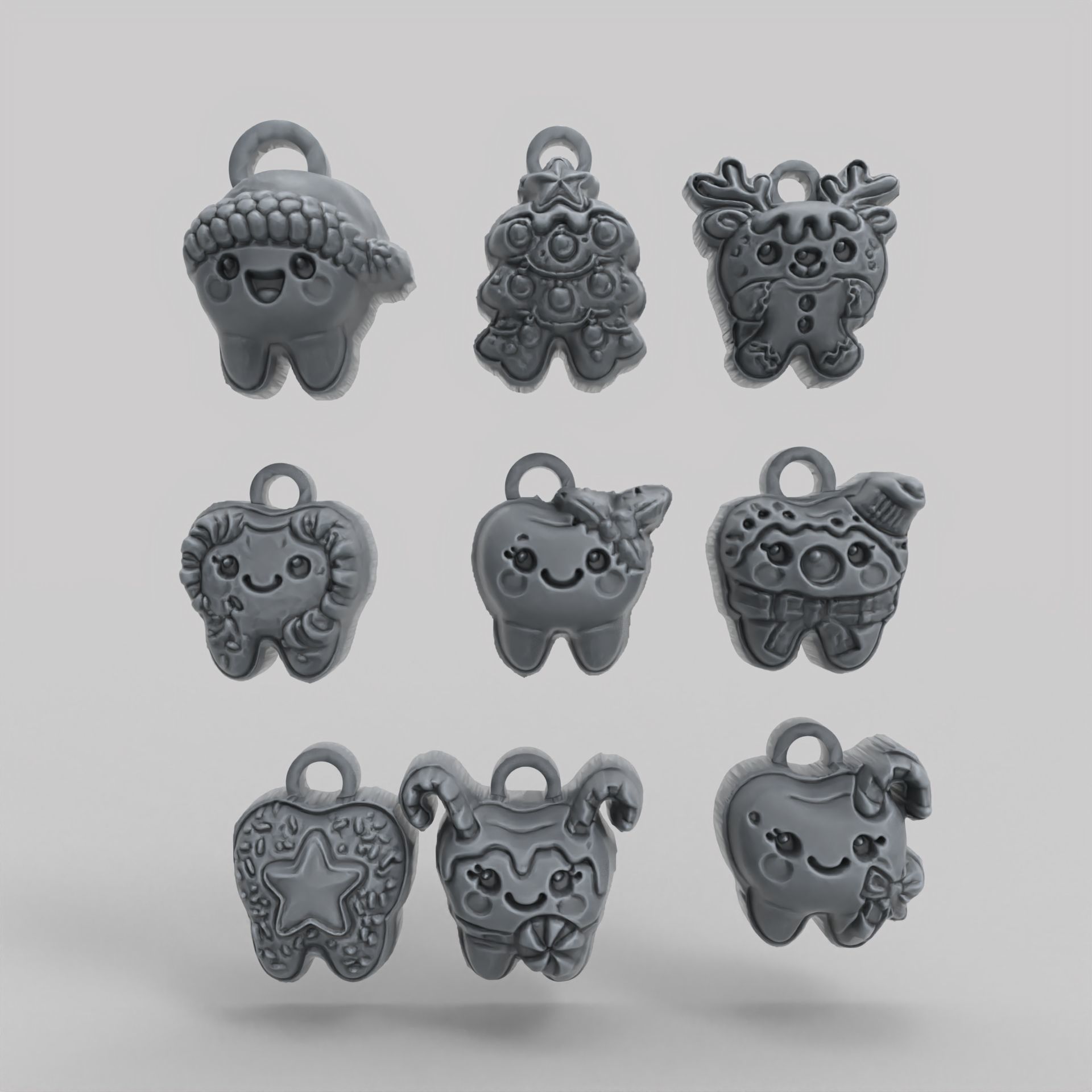 christmas cute teeth decor  3D print model_5