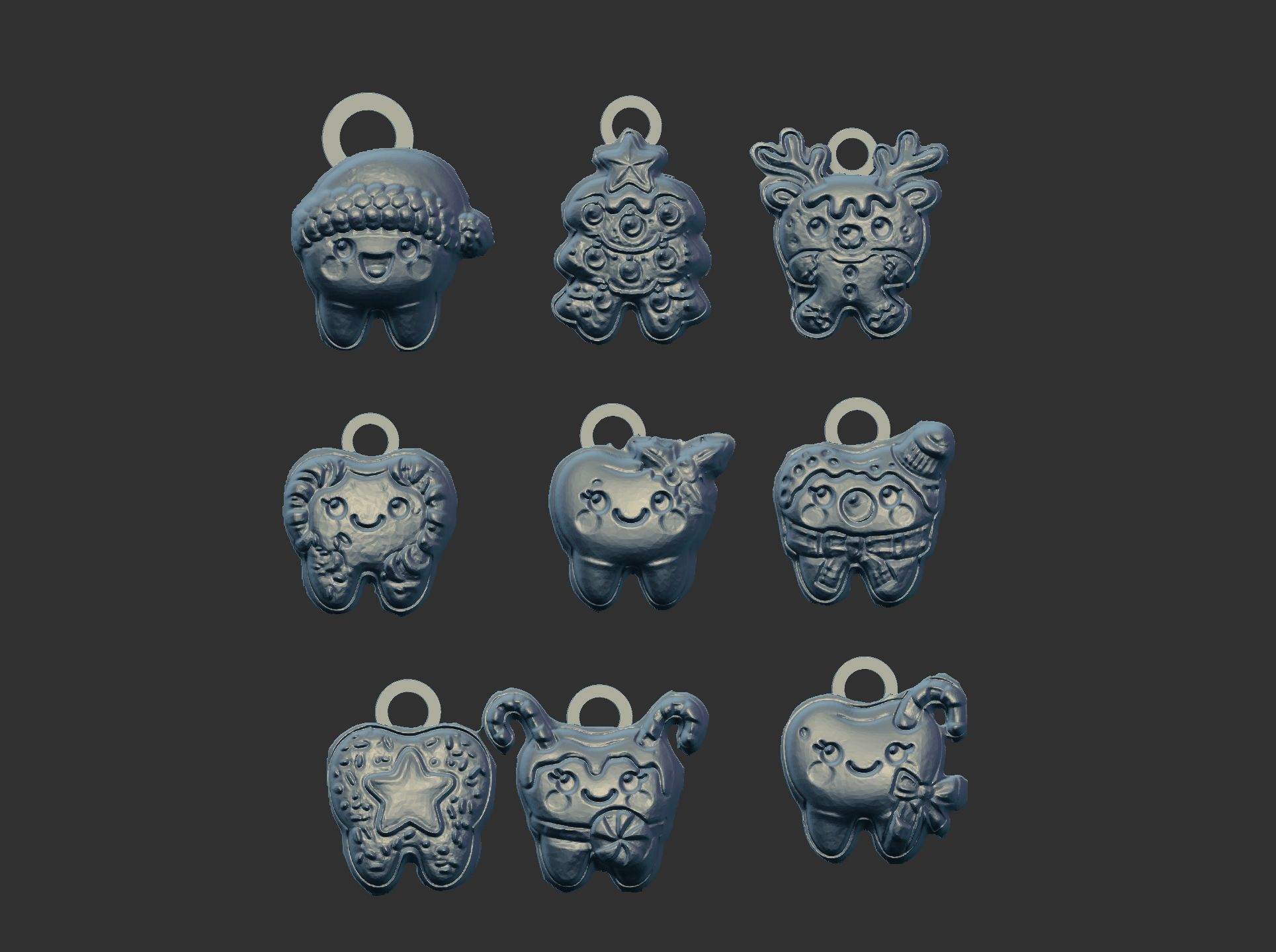 christmas cute teeth decor  3D print model_13