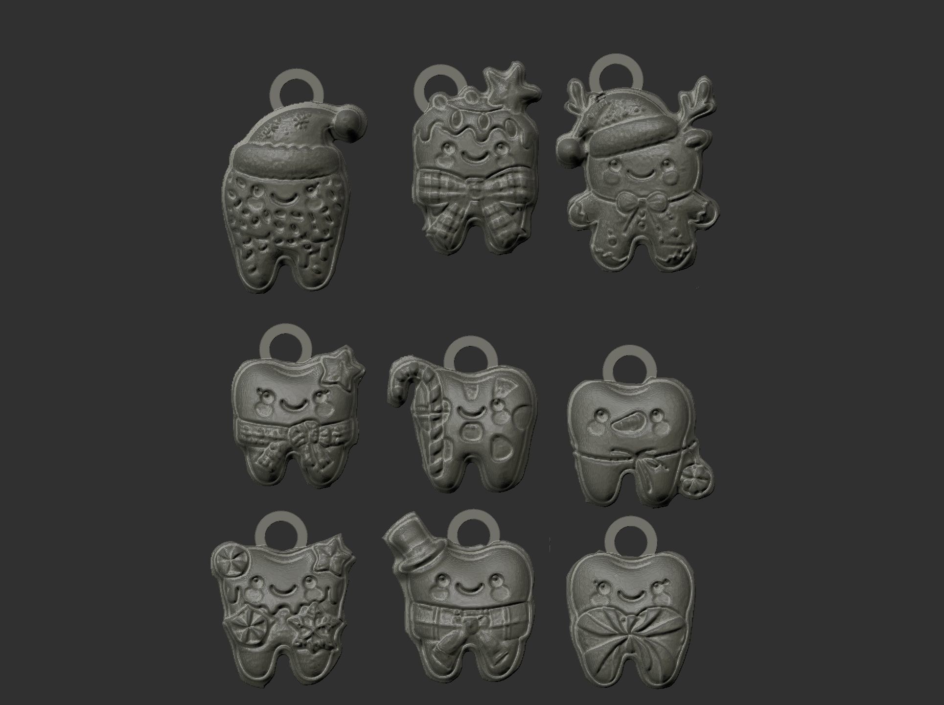 christmas cute teeth decor  3D print model_10