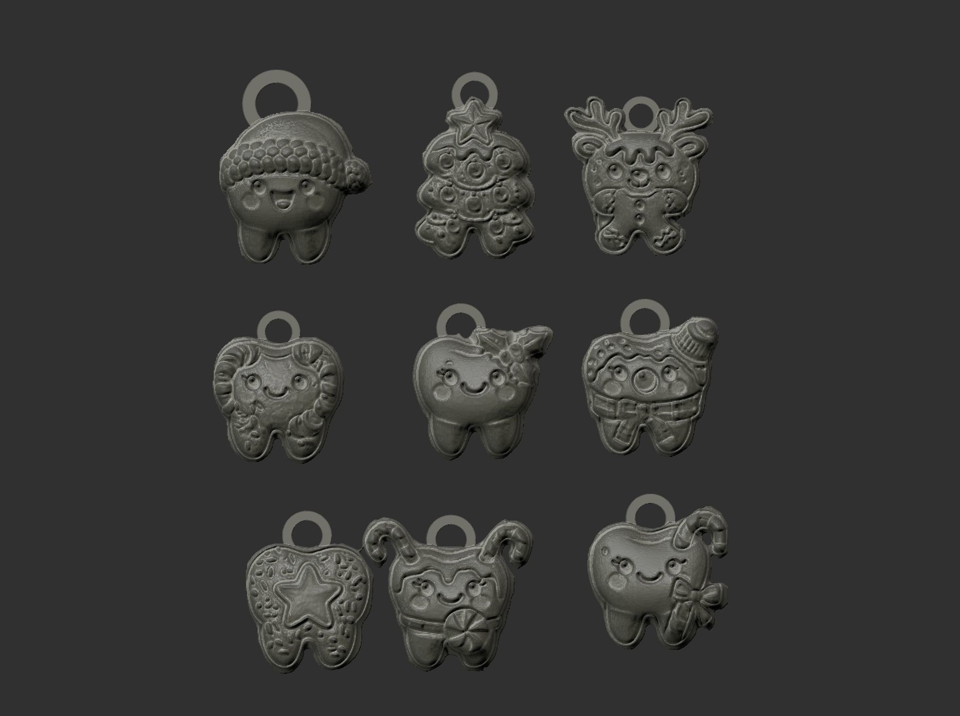 christmas cute teeth decor  3D print model_8