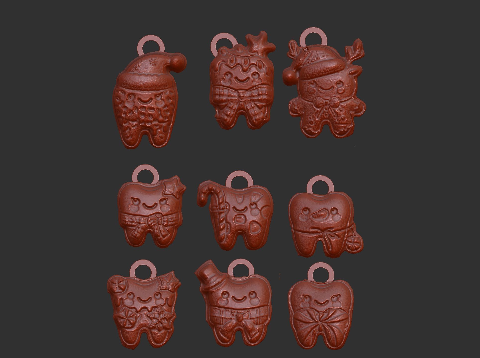 christmas cute teeth decor  3D print model_14