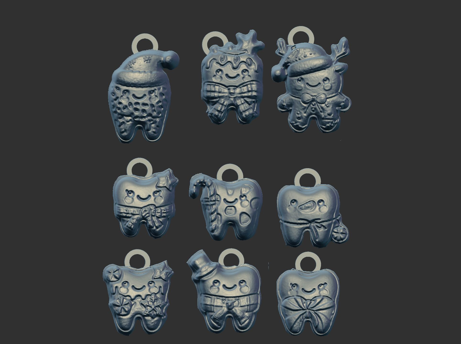 christmas cute teeth decor  3D print model_11