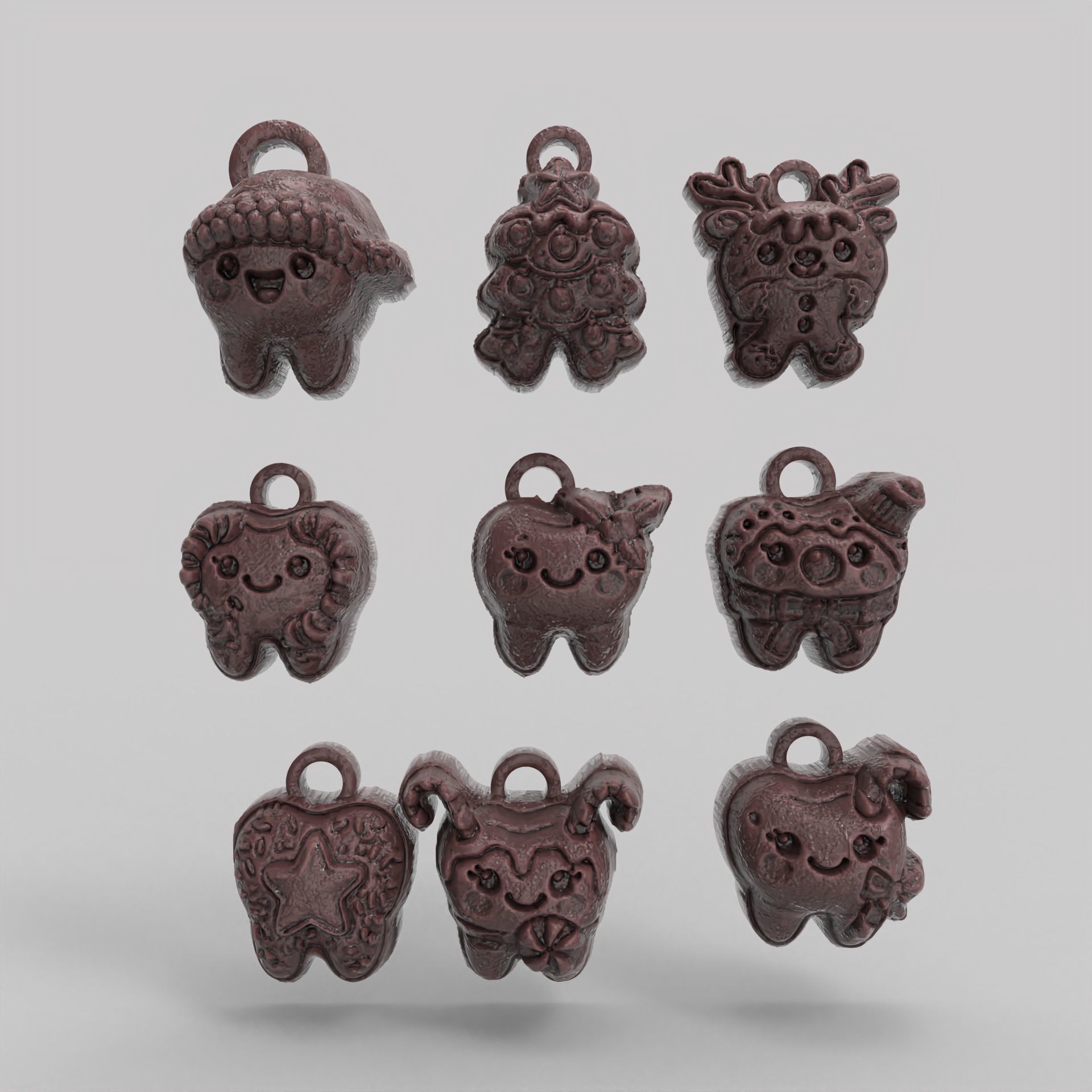 christmas cute teeth decor  3D print model_2