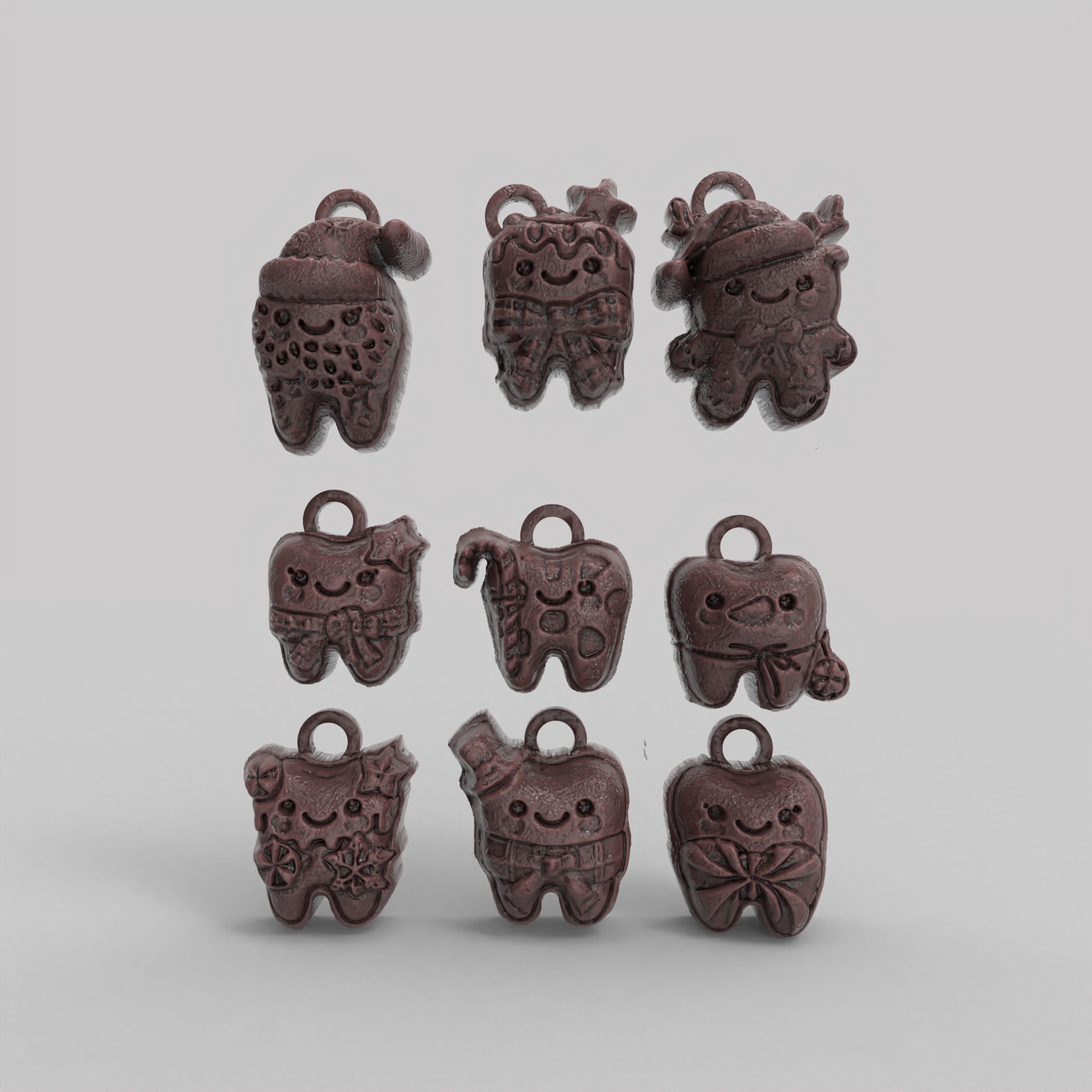 christmas cute teeth decor  3D print model_3