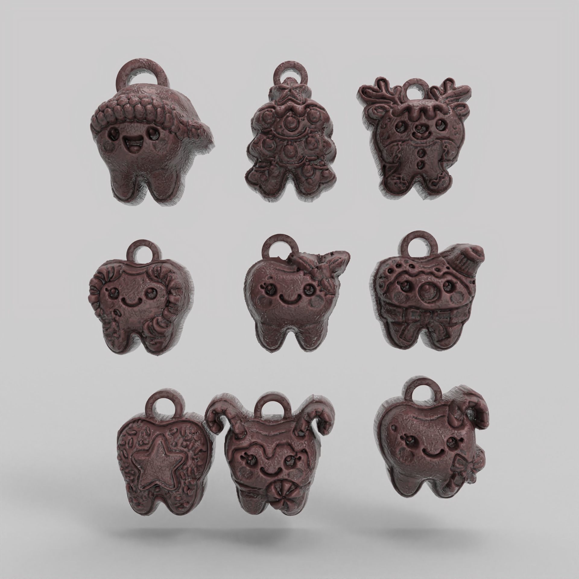 christmas cute teeth decor  3D print model_4