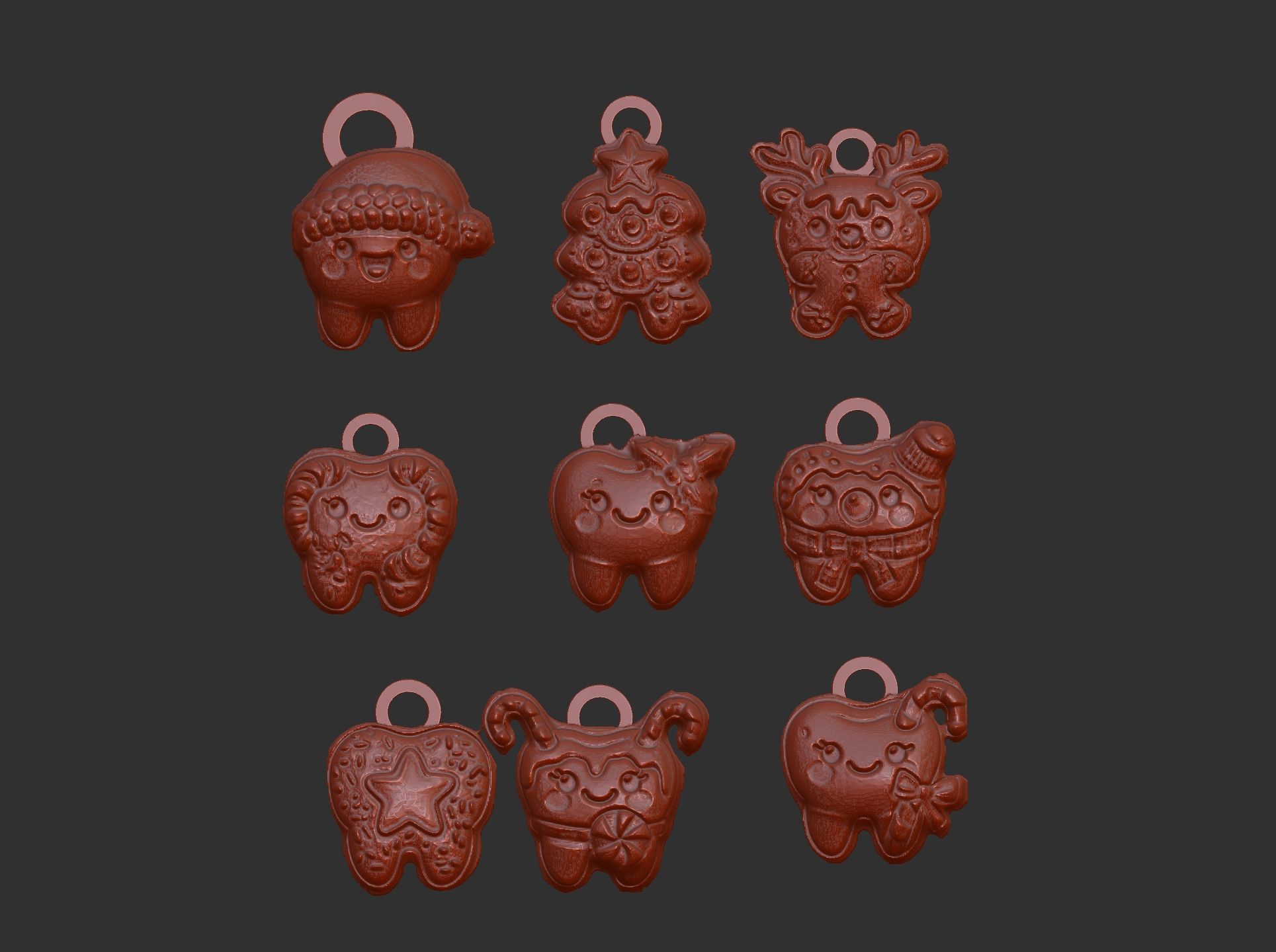 christmas cute teeth decor  3D print model_12