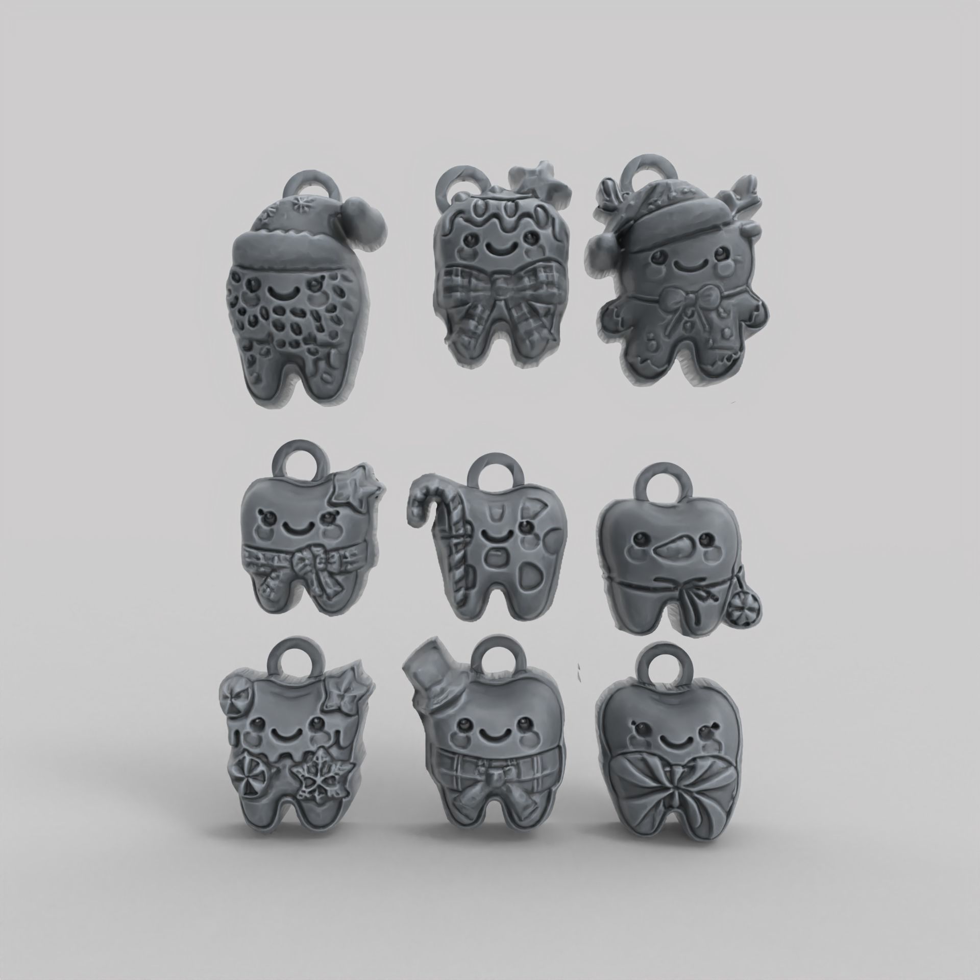 christmas cute teeth decor  3D print model_6