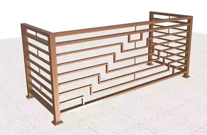 Modern horizontal iron railing