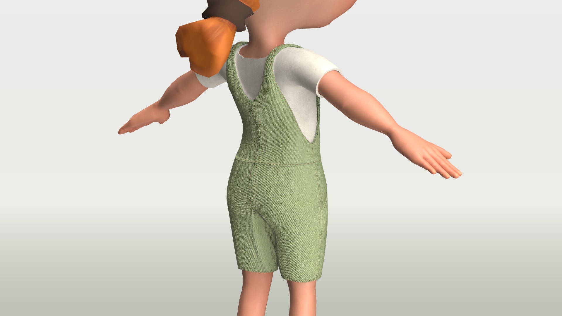 Cartoon Girl - Stylized 3D Model Poor and Normal Skins Low-poly 3D model_6