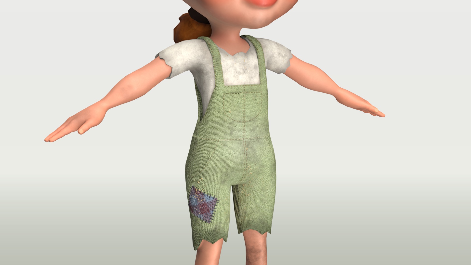 Cartoon Girl - Stylized 3D Model Poor and Normal Skins Low-poly 3D model_8