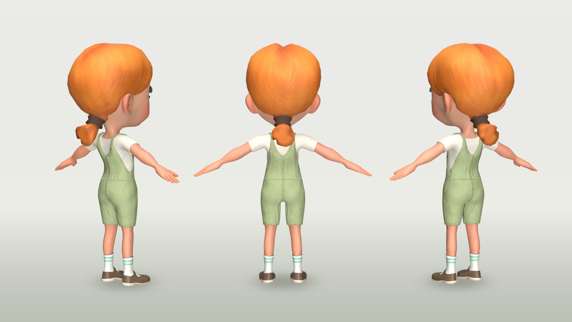 Cartoon Girl - Stylized 3D Model Poor and Normal Skins Low-poly 3D model_14