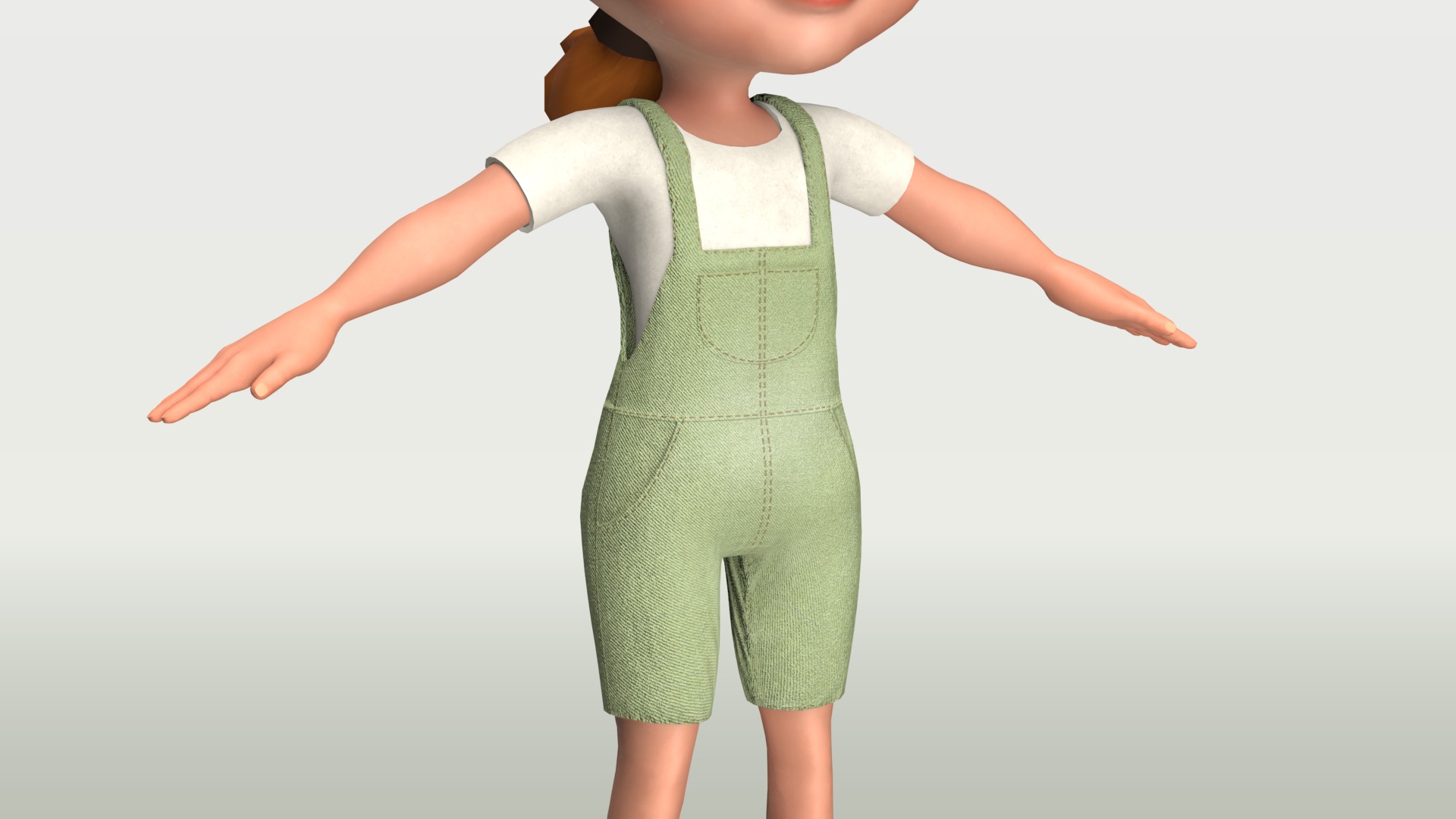 Cartoon Girl - Stylized 3D Model Poor and Normal Skins Low-poly 3D model_5