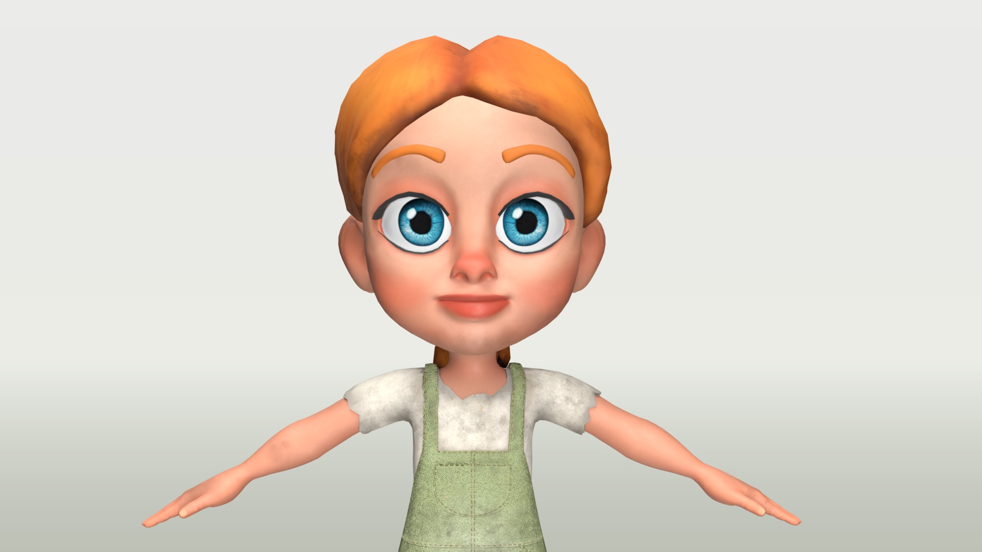 Cartoon Girl - Stylized 3D Model Poor and Normal Skins Low-poly 3D model_7