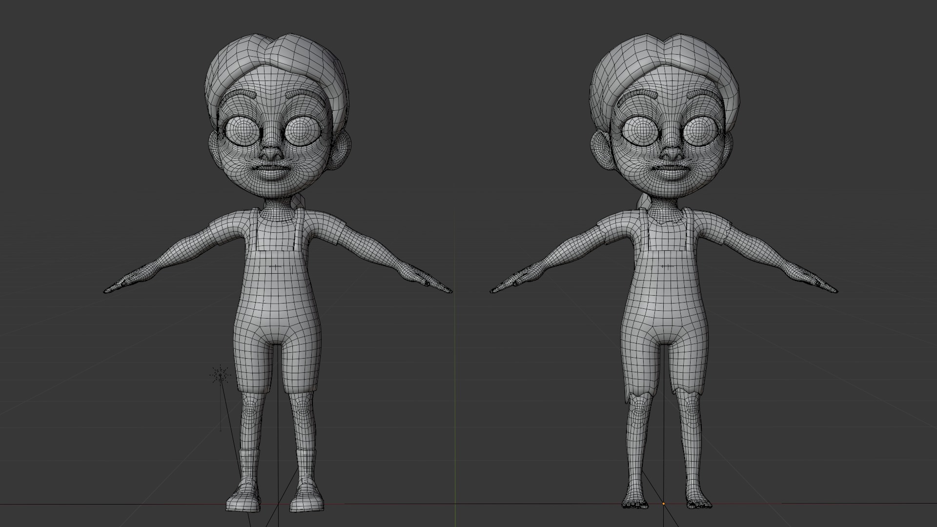 Cartoon Girl - Stylized 3D Model Poor and Normal Skins Low-poly 3D model_10