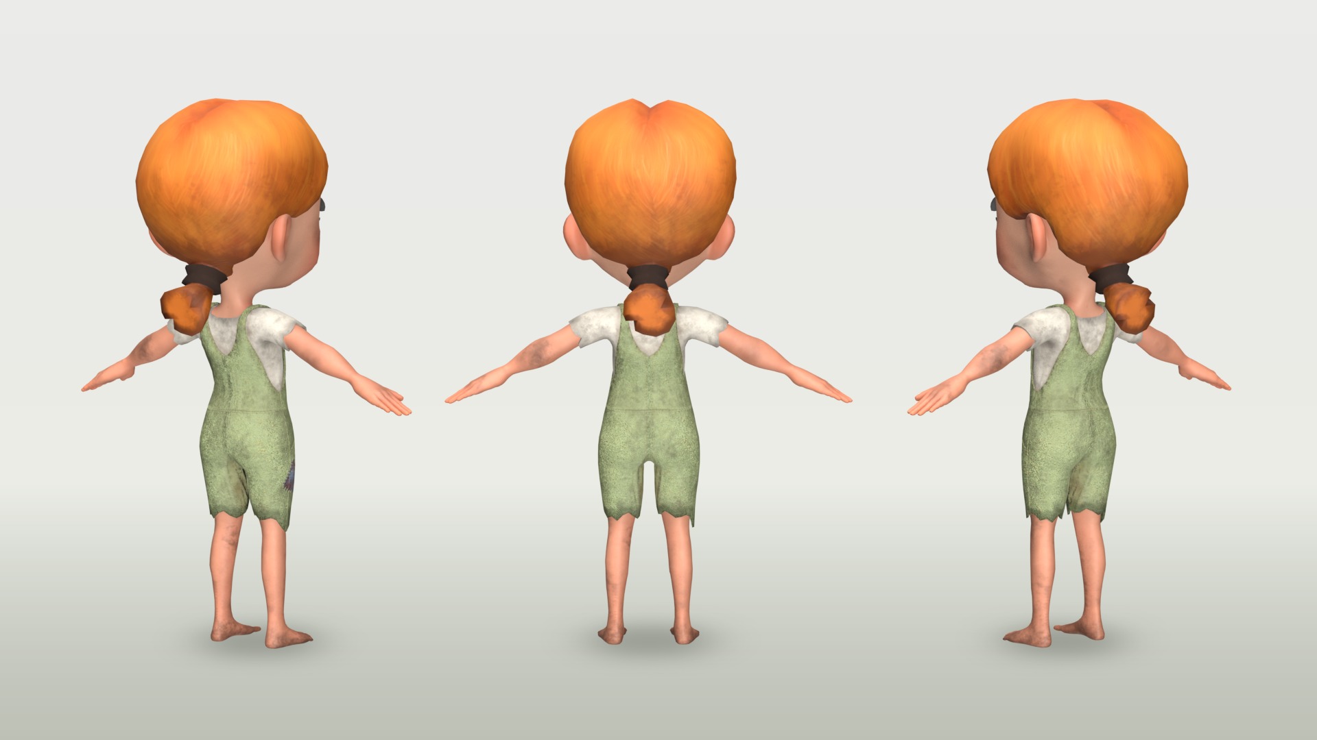 Cartoon Girl - Stylized 3D Model Poor and Normal Skins Low-poly 3D model_12