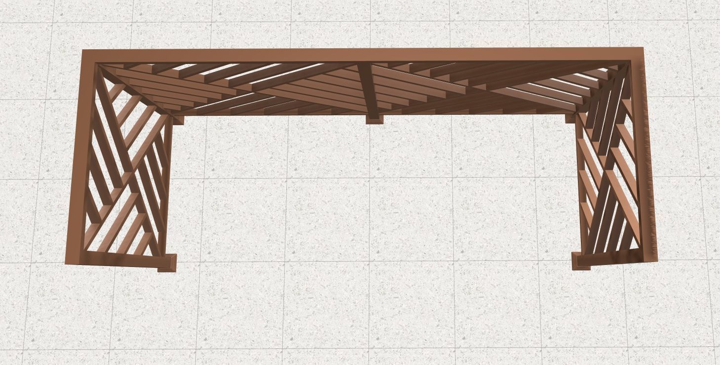 Contemporary iron railing 3D model_3