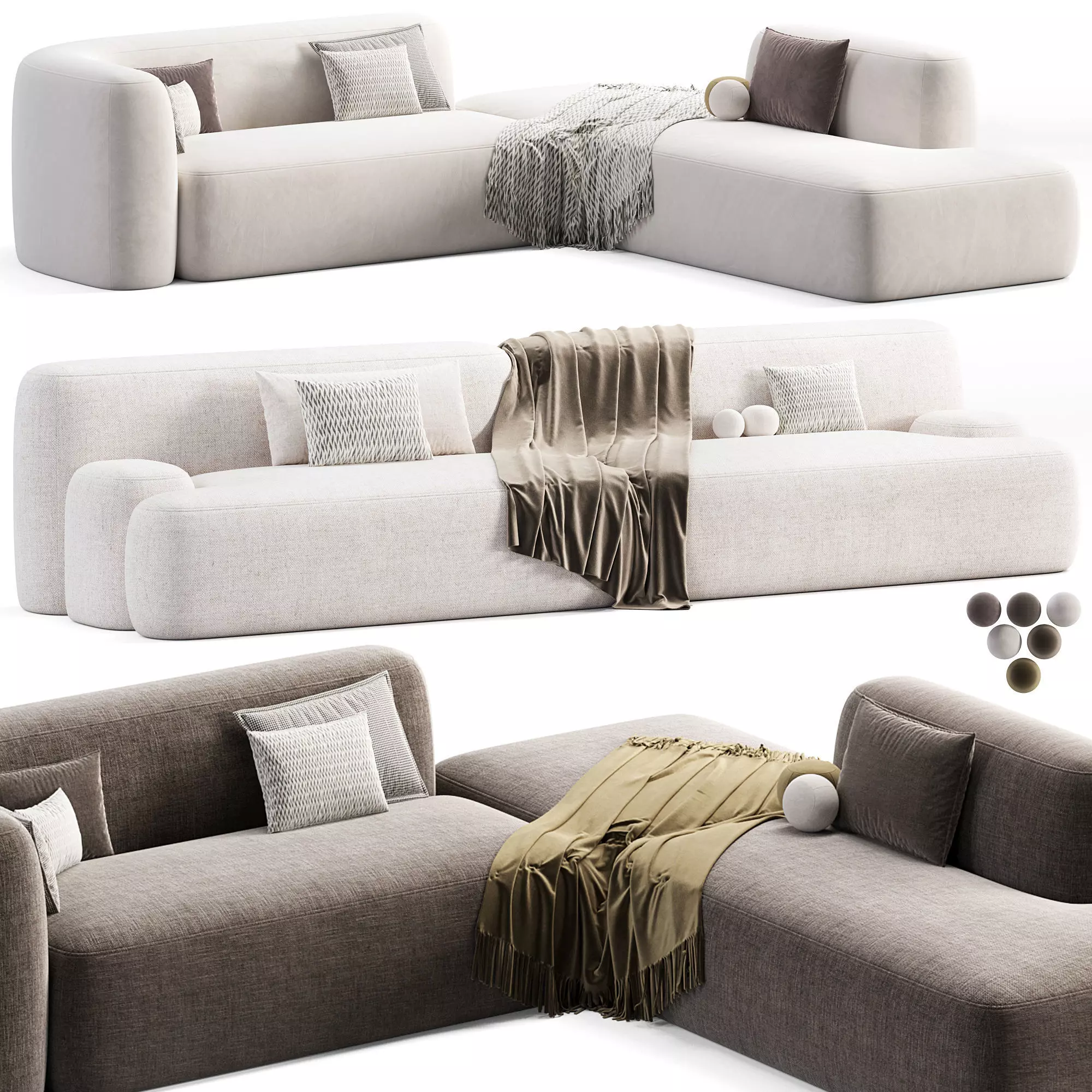 Colud Sectional Sofa 1 3D model_0