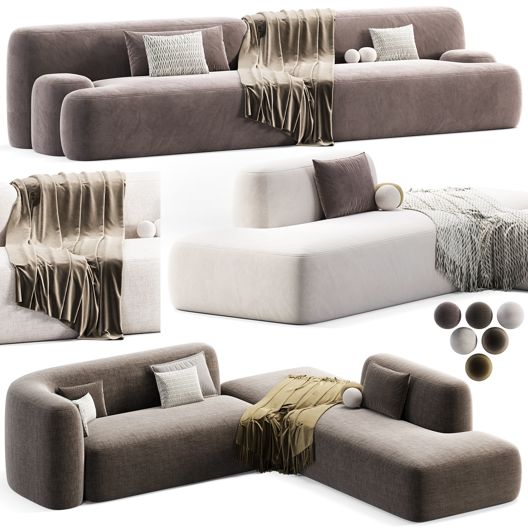 Colud Sectional Sofa 1 3D model_1