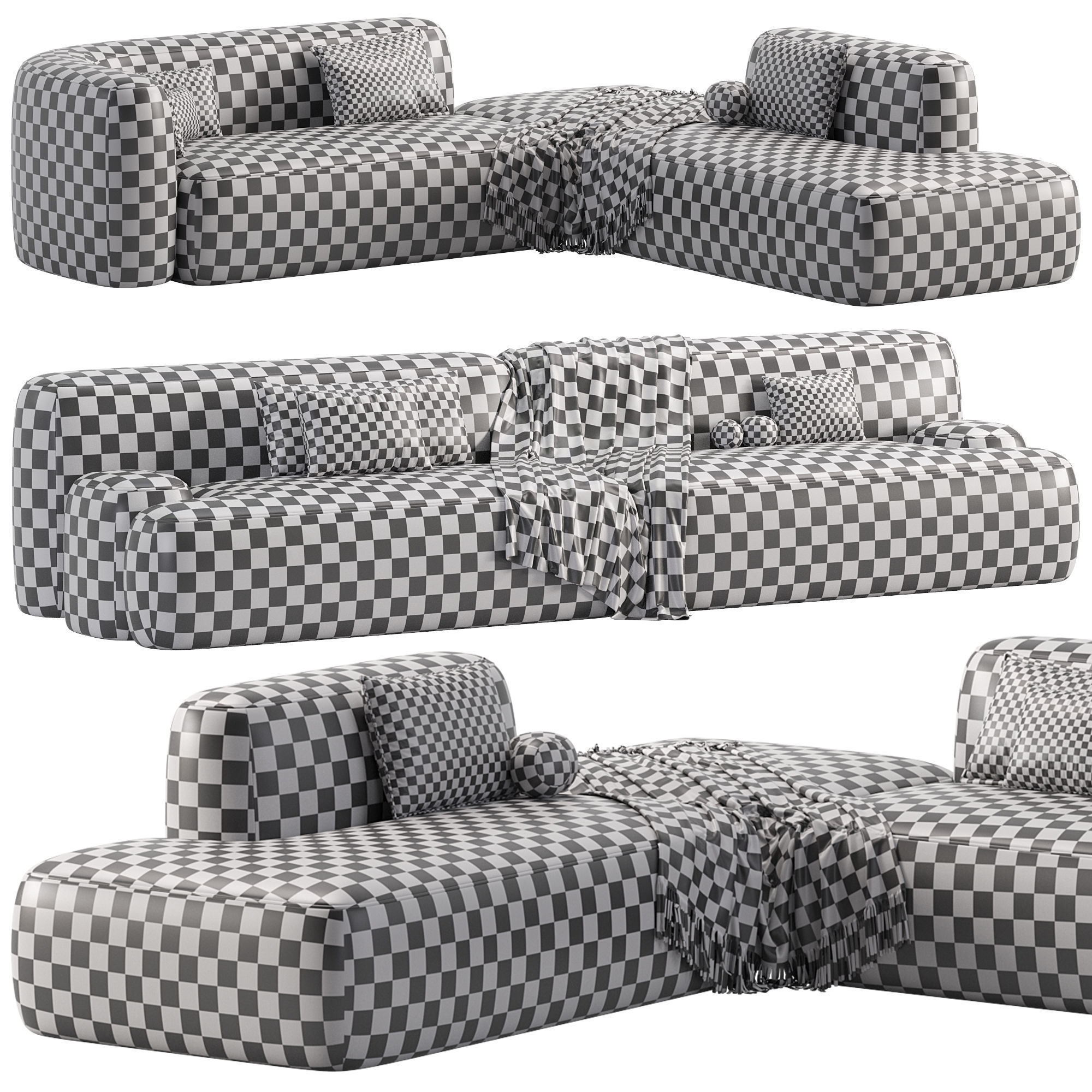 Colud Sectional Sofa 1 3D model_5