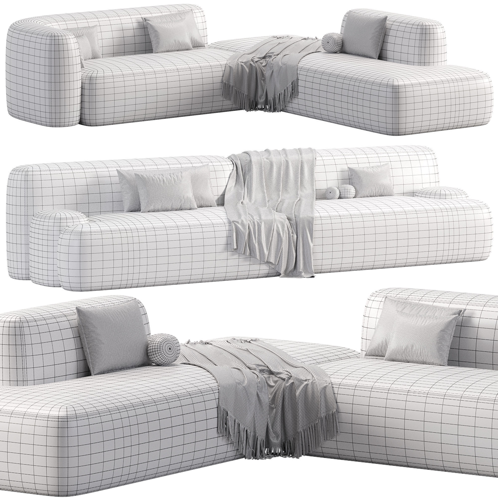 Colud Sectional Sofa 1 3D model_4